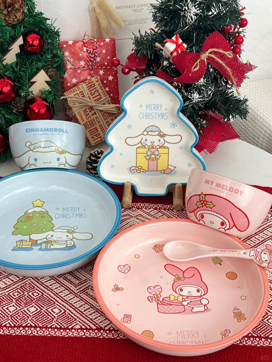 Cinnamoroll and My melody Christmas tableware set