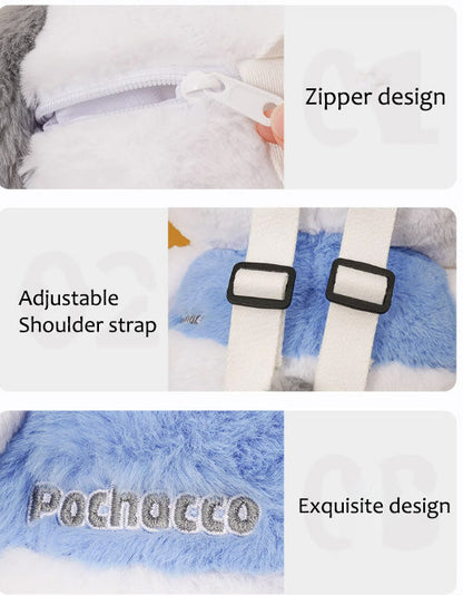 Pochacco Big Fluffy Plush Doll Backpack