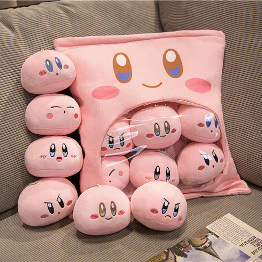 Kirby Plush bag with 6 small doll inside