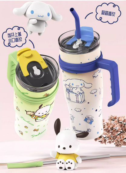 Sanrio Character Vacuum Cup  with Straw Handle 1200ml