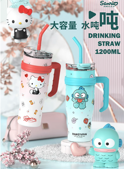 Sanrio Character Vacuum Cup  with Straw Handle 1200ml