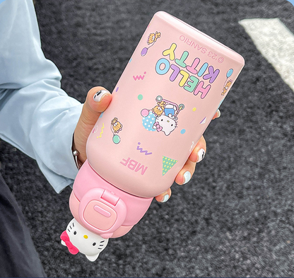 Sanrio Water Bottle insulated stainless steel vacuum bottle with PU Leather Sleeve 500ml