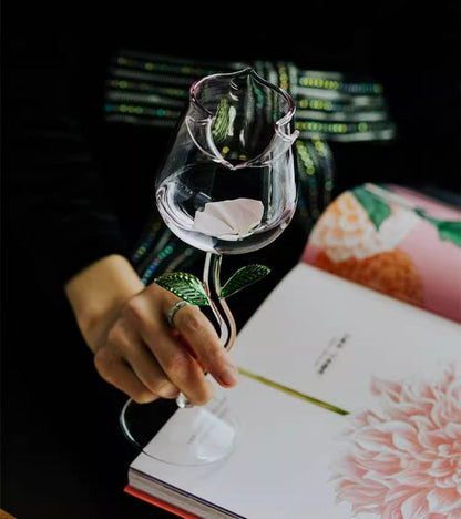 Rose Flower Wine Glasses