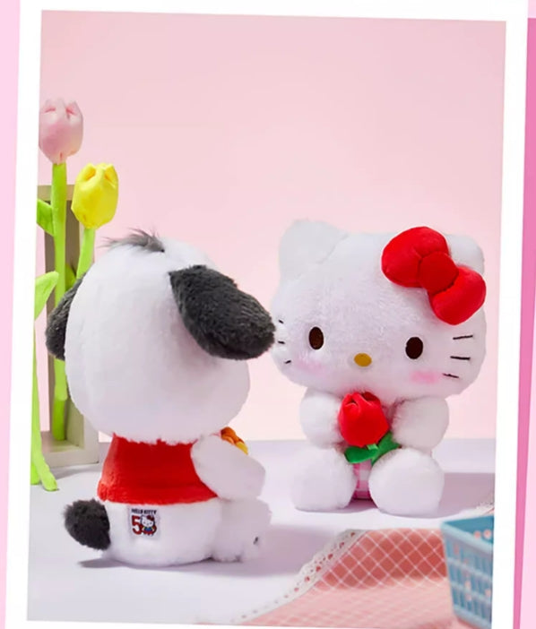 Sanrio holds flowers plush doll