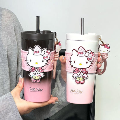 Sanrio Insulated cup Straw Thermos Cup 650ml