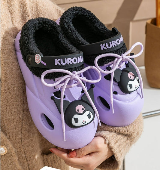 Sanrio Clogs Platform plush Shoes Slippers Winter Warm Plush