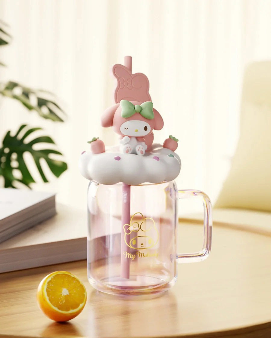 Kuromi and My melody Glass Straw Cup