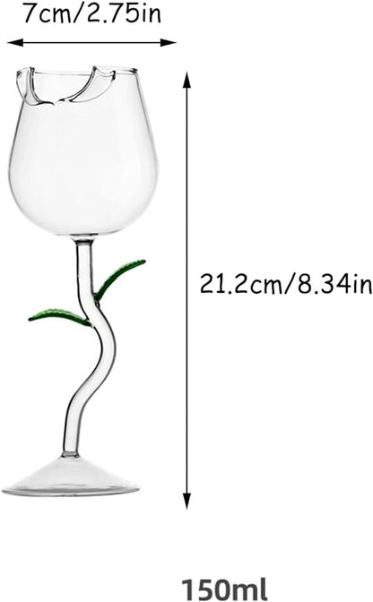 Rose Flower Wine Glasses