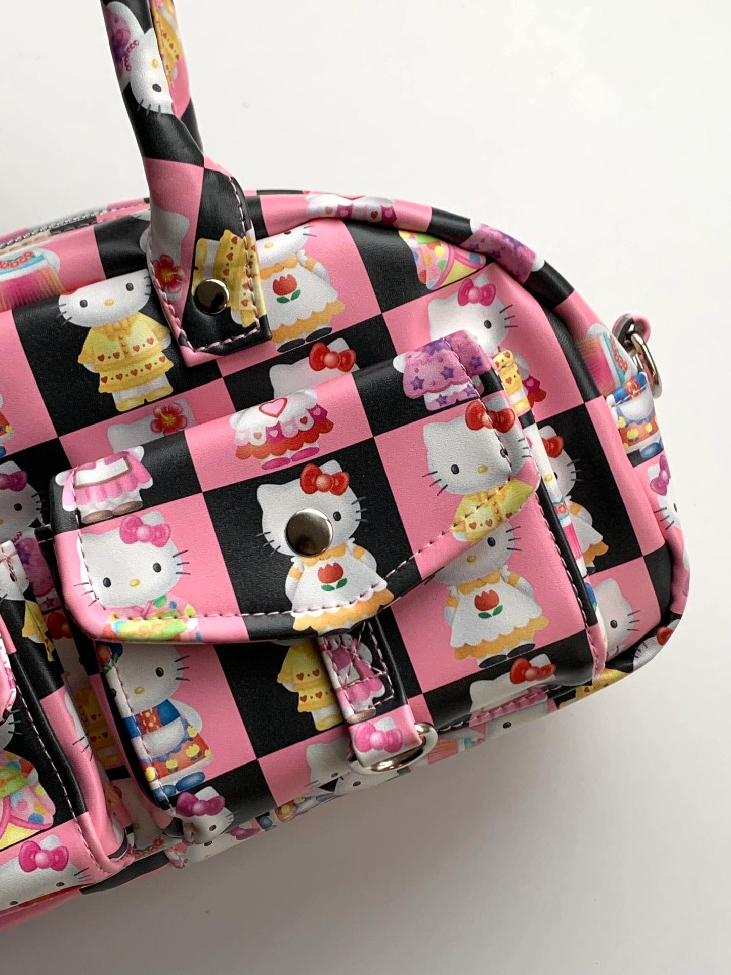 Hellokitty Clutch Tote Two Pockets Handbags Zipper Closure Crossbody Bags Shoulder Purse Handbag for Women