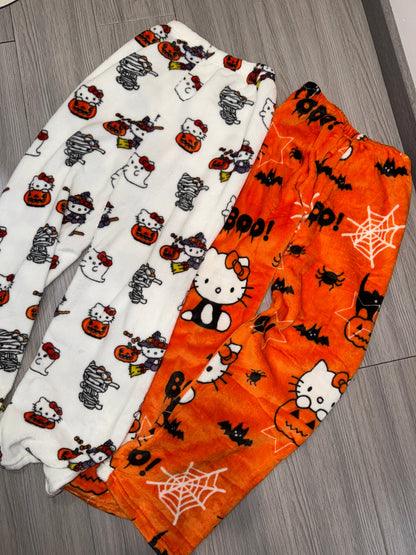 KT Halloween Pants Pumpkins Ghost Pajama Cute Soft Long Bottoms Women Pjs Pj Jammies Gift