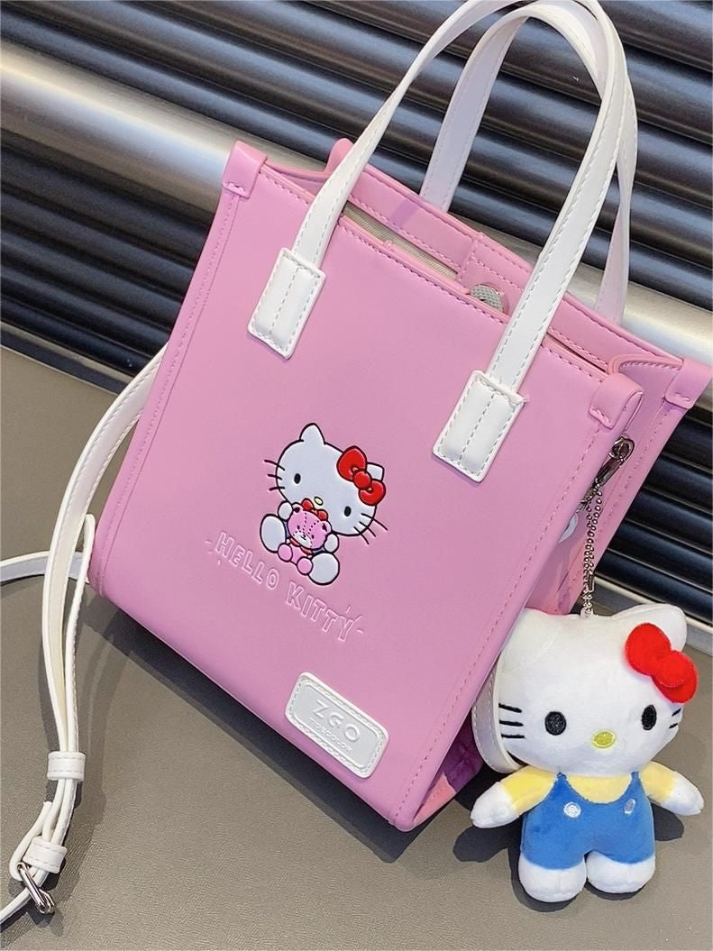 Sanrio PU Leather Top Handle Satchel Handbags for Women Cute Tote Purse Hobo Crossbody Shoulder bags（gift box packaging）