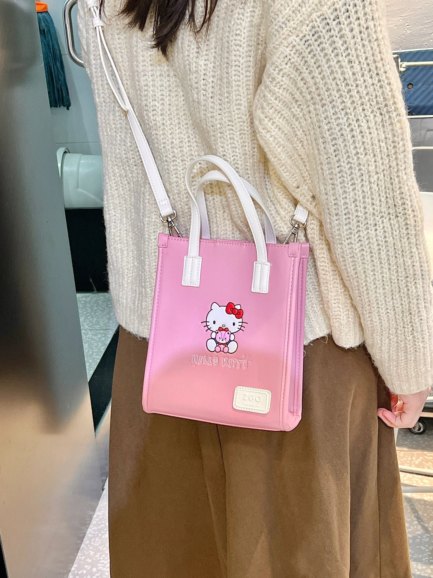 Sanrio PU Leather Top Handle Satchel Handbags for Women Cute Tote Purse Hobo Crossbody Shoulder bags（gift box packaging）