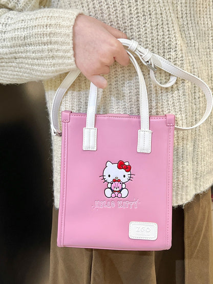 Sanrio PU Leather Top Handle Satchel Handbags for Women Cute Tote Purse Hobo Crossbody Shoulder bags（gift box packaging）