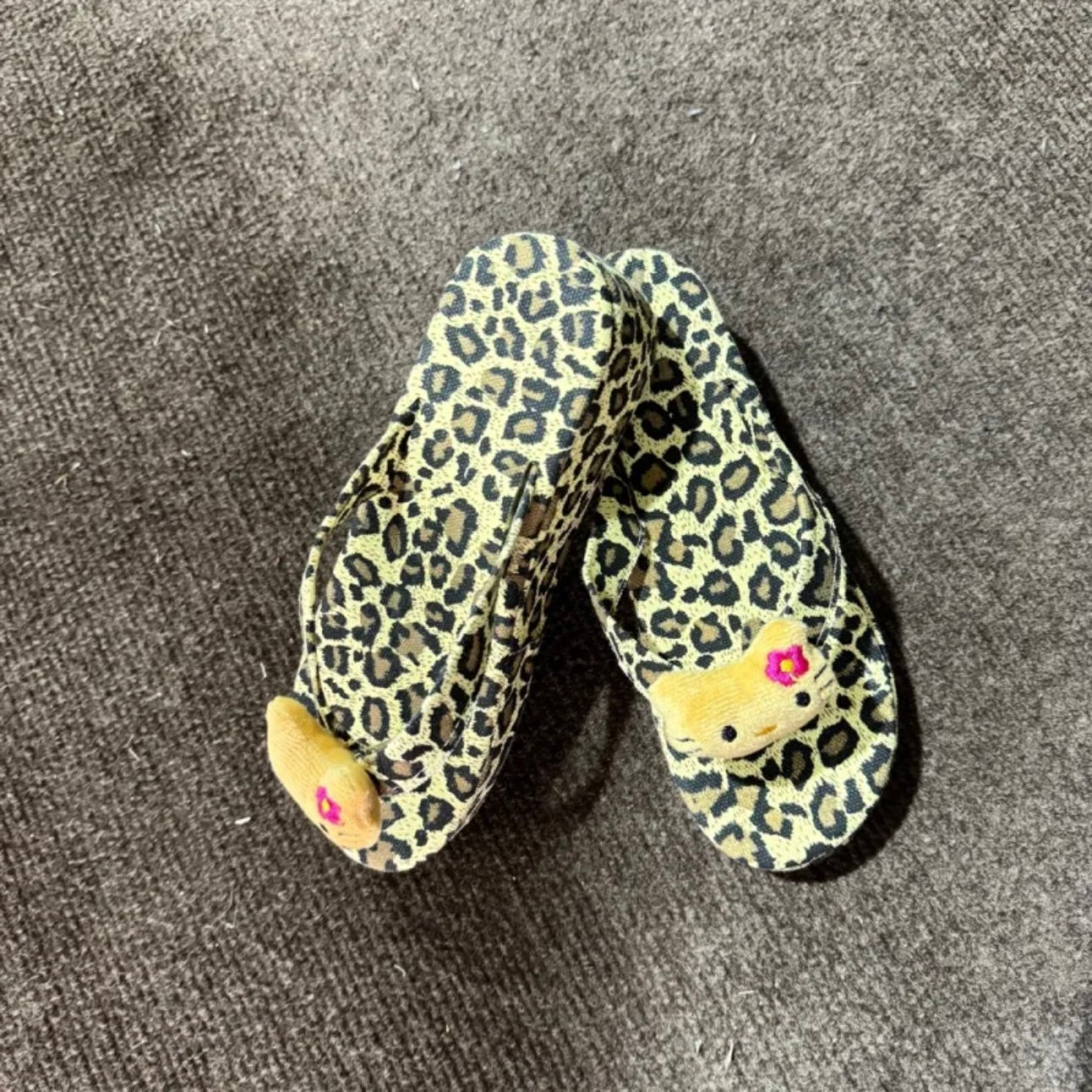 Hellokitty Leopard Print Flip Flops Beach Shoe