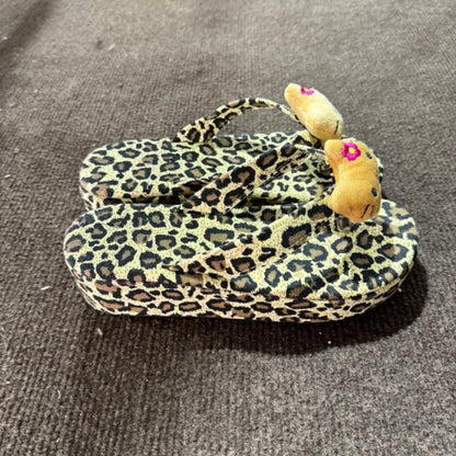 Hellokitty Leopard Print Flip Flops Beach Shoe