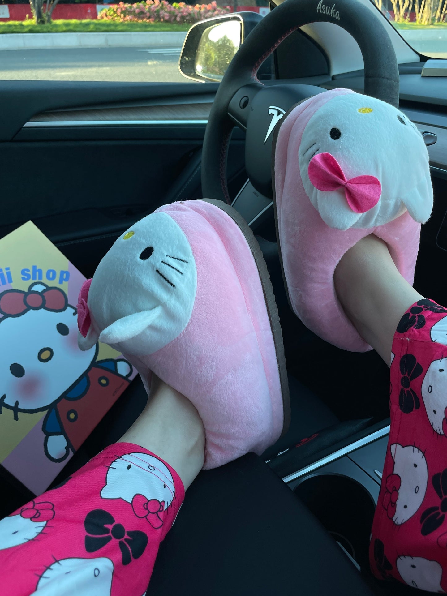 Hellokitty Women Cute Slipper for Adult Fuzzy Warm House Slippers Fluffy Home Shoes Ladies Girls Winter Slippers Indoor Outdoor