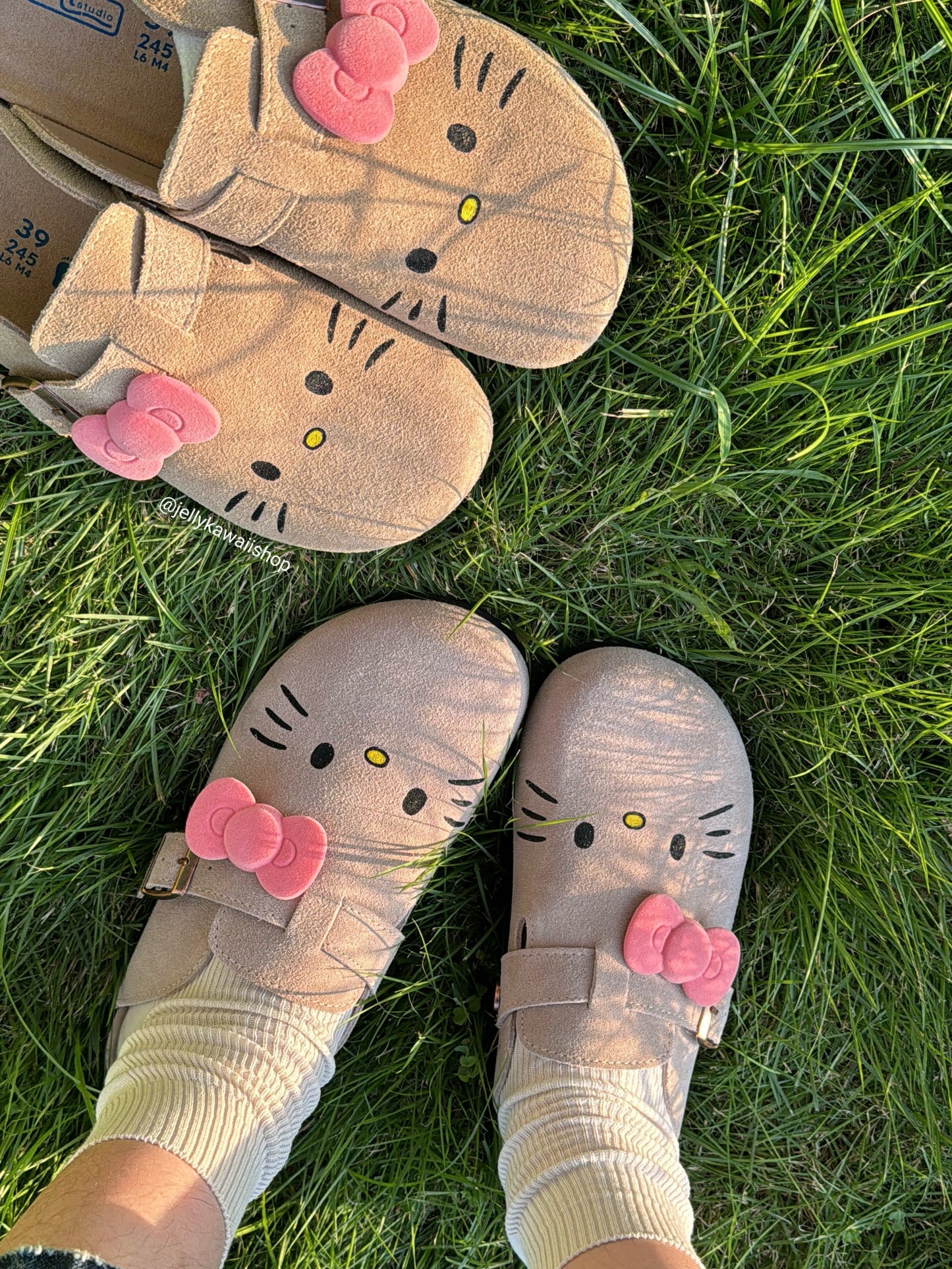 Hellokitty Suede Clogs Leather Mules Cork Footbed Sandals Potato Shoes with Arch Support