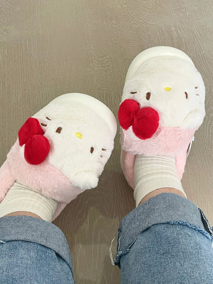 Sanrio Women's Cute Slippers House Slippers Cozy Soft Fleece Plush Home Slippers Indoor Outdoor