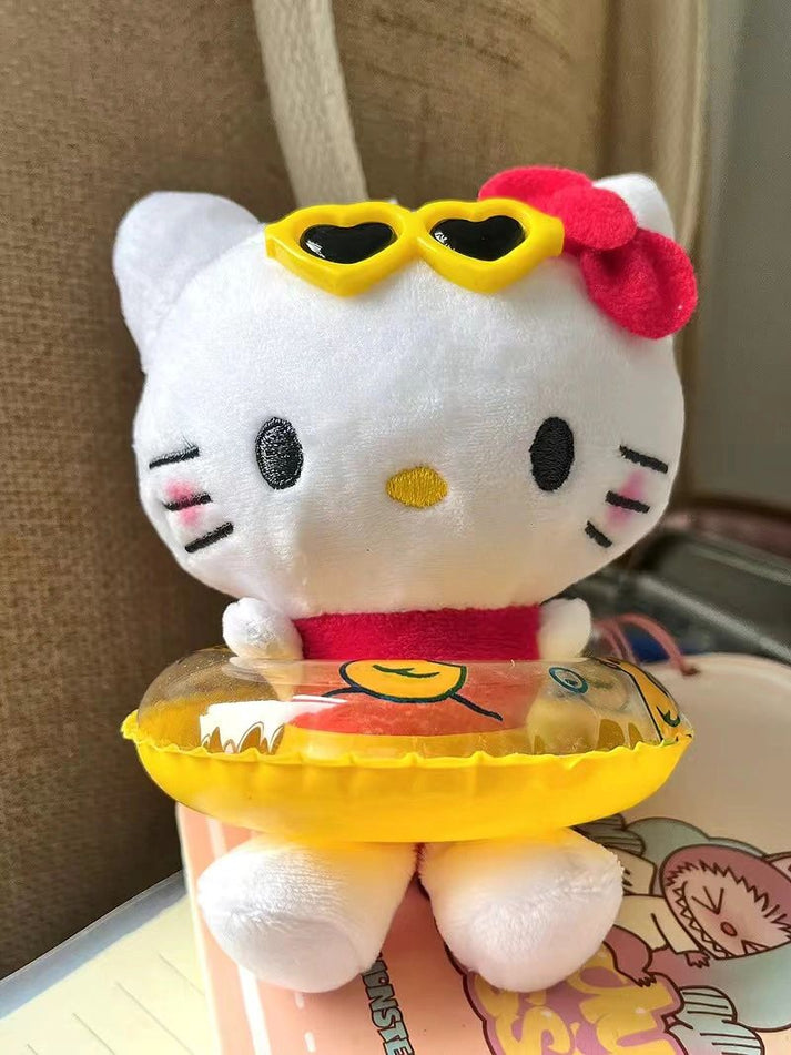 Hello Kitty Swimming Ring Plush Keychain