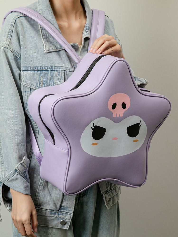 Sanrio Cute PU Pentagram Shape Backpack Shoulder Bag Backpack