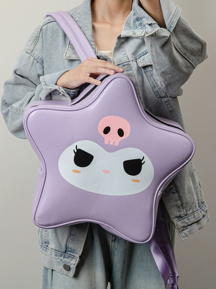 Sanrio Cute PU Pentagram Shape Backpack Shoulder Bag Backpack