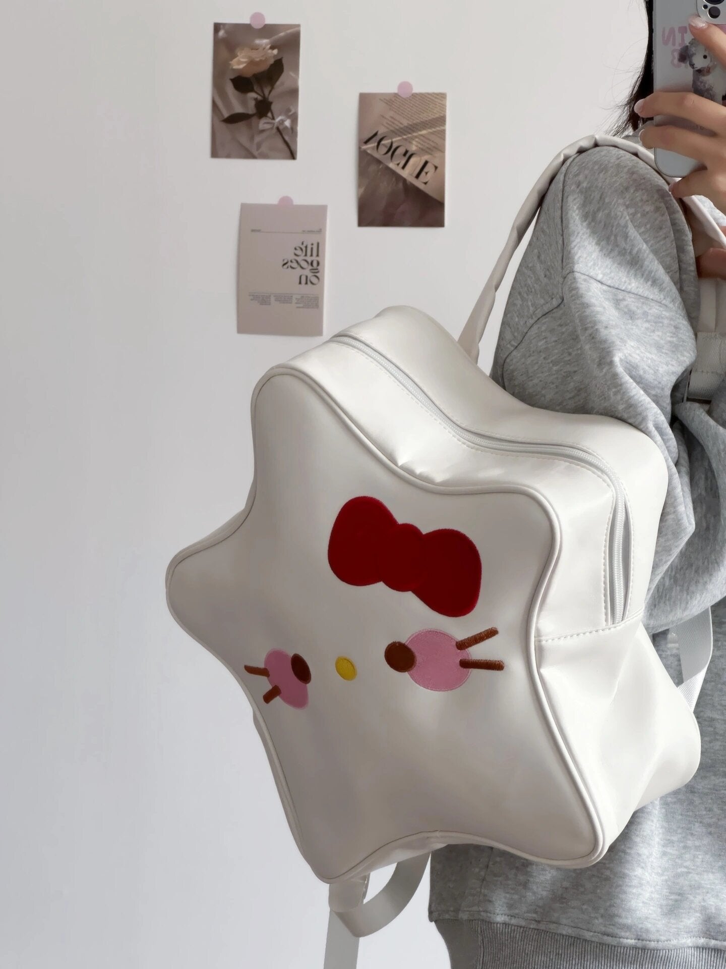 Sanrio Cute PU Pentagram Shape Backpack Shoulder Bag Backpack