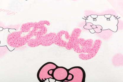 Hellokitty Raglan Sleeve Cute Short Sleeve Tee Casual Summer T Shirt Top