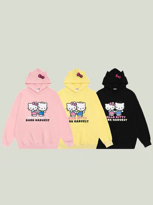 Hellokitty Hoodie Kawaii Pullover Cute Hooded Sweatshirt