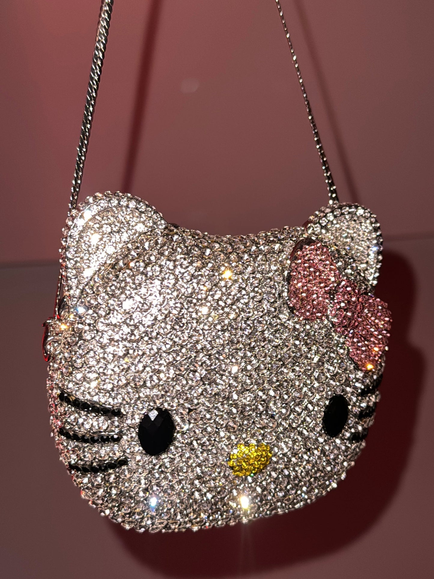 Hellokitty Handmade Rhinestone Purse Bag Top Handle Clutch Crossbody Handbag Lipstick Bag Ladies Accessories Gift