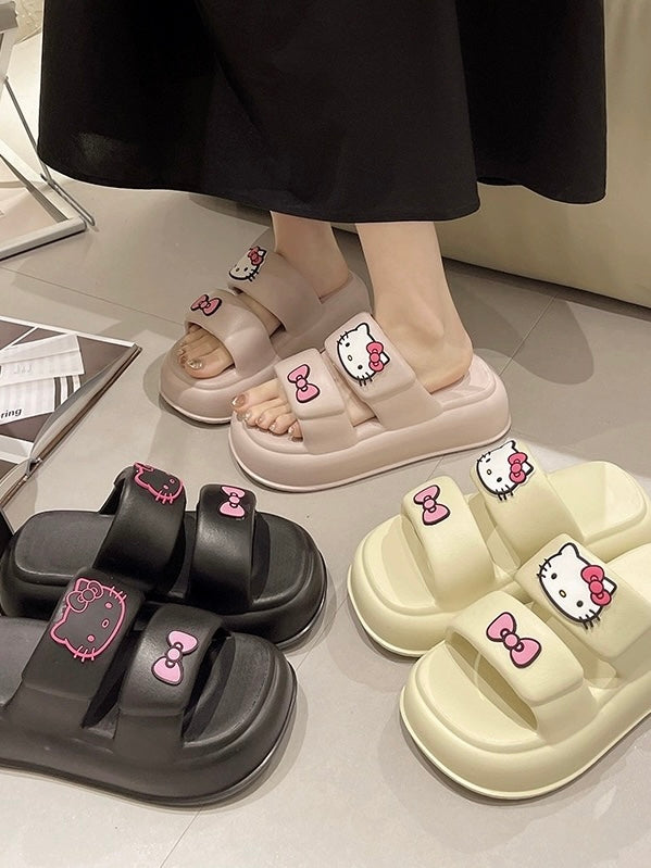 Hellokitty Sandals Double Strap Waterproof EVA Chunky Slides