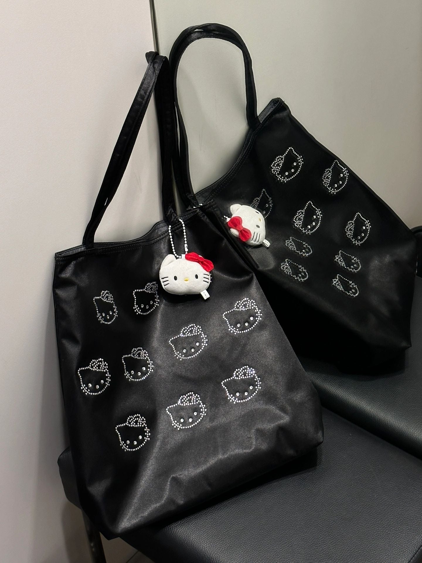 Hello Kitty Rhinestone Tote Bag Shopping Bag Gym Bag Hello Kitty Lunch Bag