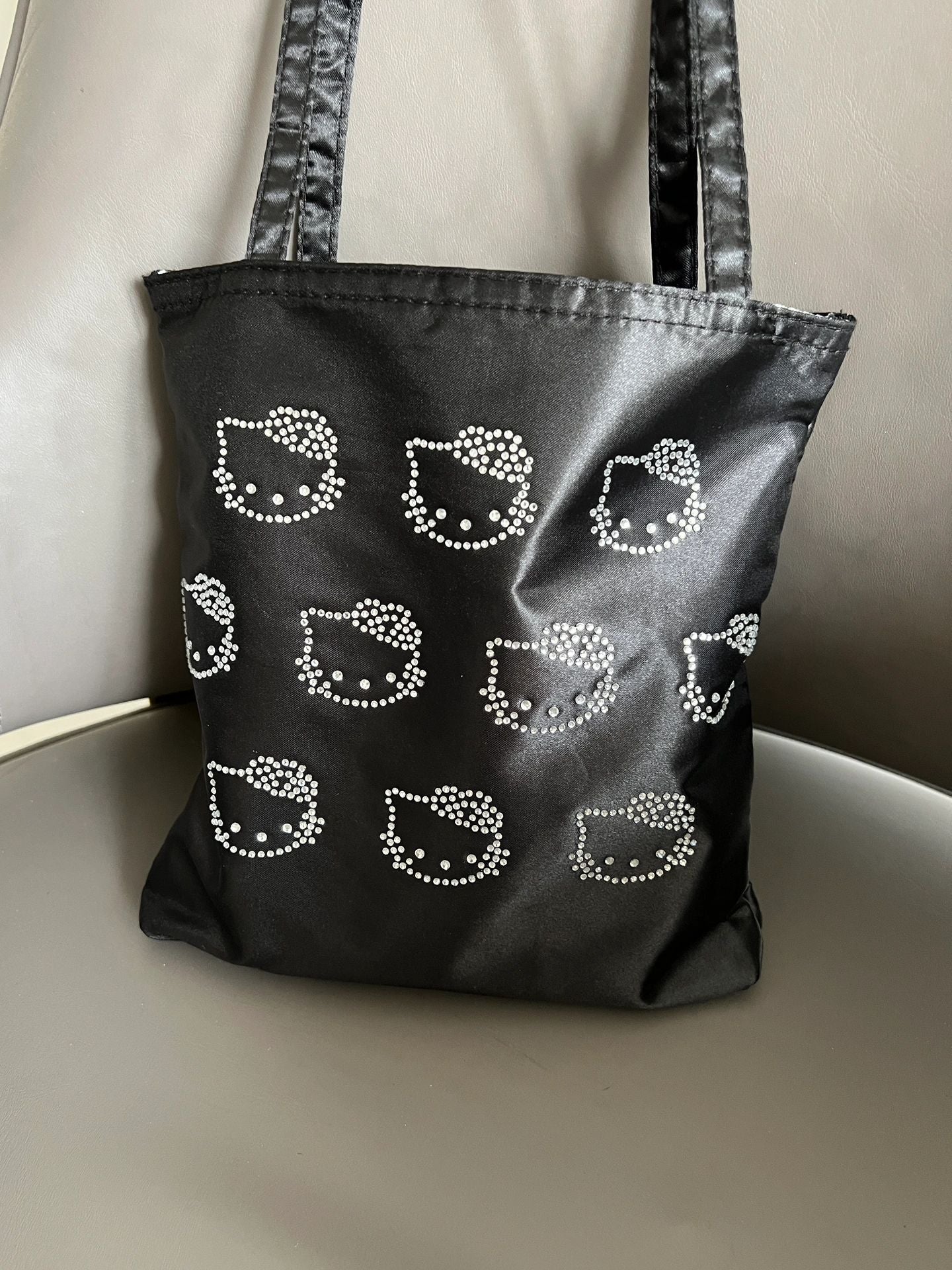 Hello Kitty Rhinestone Tote Bag Shopping Bag Gym Bag Hello Kitty Lunch Bag