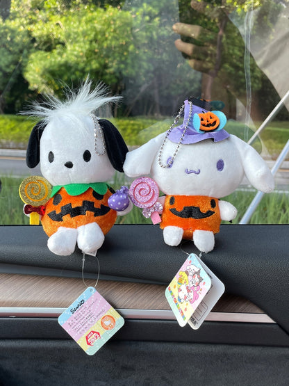 Cinnamoroll/Pochacco Halloween Pumpkin Plushie Keychain