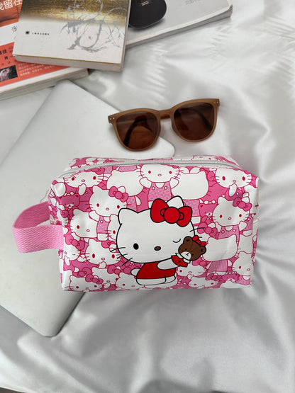 Hellokitty Travel Makeup Portable Storage Bag | Dividers for Cosmetics Makeup Brushes Toiletry Jewelry Digital Accessories