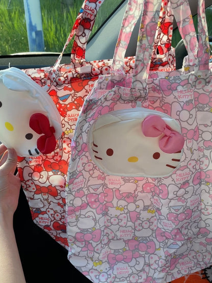 Sanrio Lightweight Portable Grocery Bag Large Capacity Shopping Bag Durable Reusable Tote Bag Travel Accessories