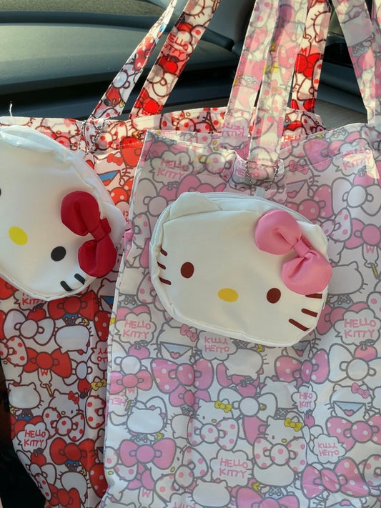 Sanrio Lightweight Portable Grocery Bag Large Capacity Shopping Bag Durable Reusable Tote Bag Travel Accessories