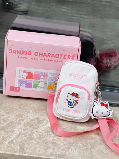 Hellokitty Small Crossbody Bags Mini Cell Phone Purses with Crossbody Strap Phone Wallet Shoulder Bag Nylon Arm Bag