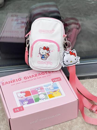 Hellokitty Small Crossbody Bags Mini Cell Phone Purses with Crossbody Strap Phone Wallet Shoulder Bag Nylon Arm Bag