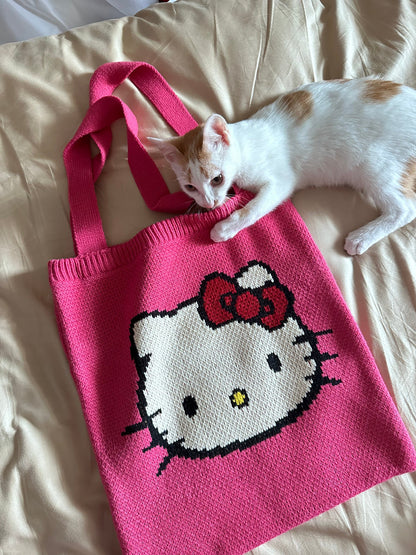 jisoo hello kitty crochet bag |  Women Retro Summer Hobo Bag Knitted Shoulder Bags Mesh Hollow Tote Bag Casual Beach Purse