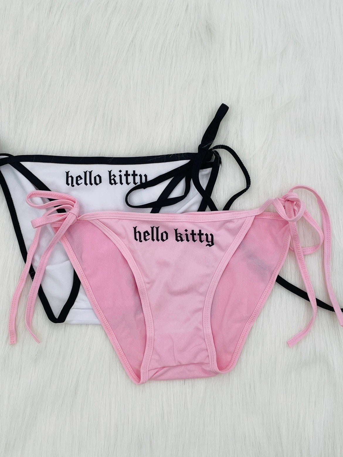 Hellokitty Devil Women's Halter Tie Side Triangle Bikini Set high Cut 2 Piece Bikini Swimsuit Bathing Suit