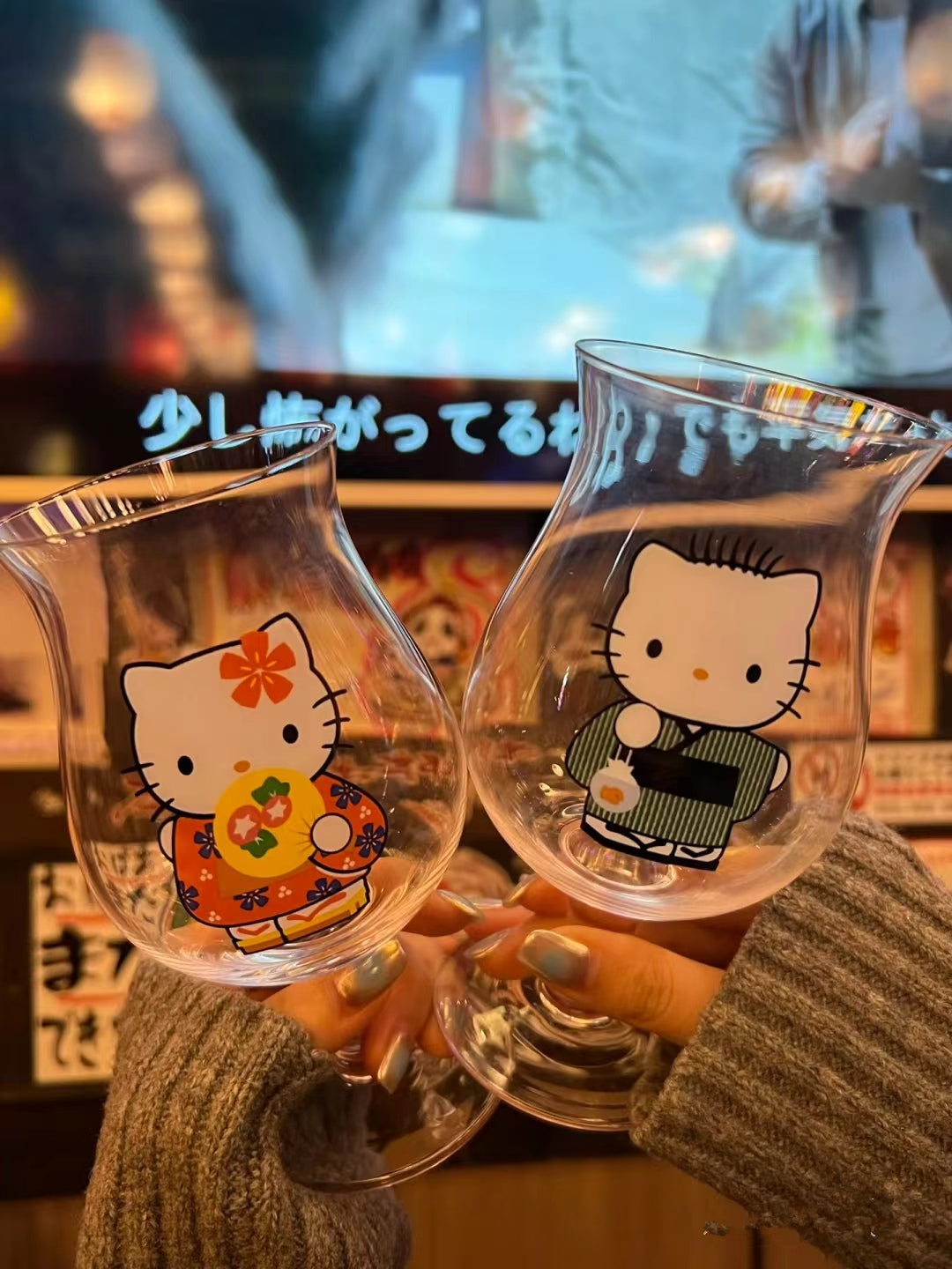 Sanrio Hello Kitty Couple Japanese Wine Glass