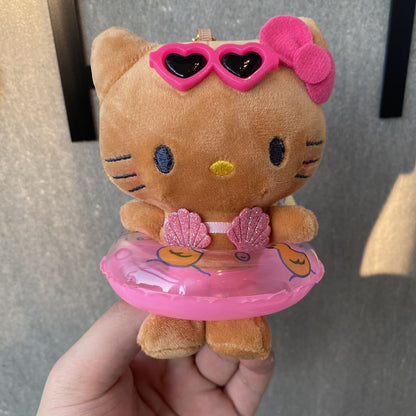 Hello Kitty Swimming Ring Plush Keychain