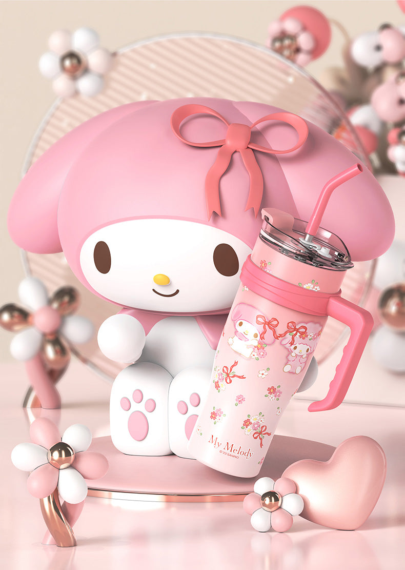 Sanrio Character Vacuum Cup  with Straw Handle 1200ml