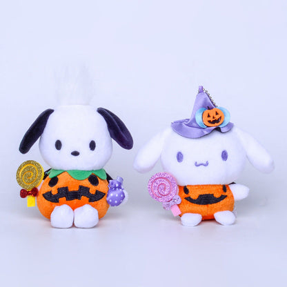 Cinnamoroll/Pochacco Halloween Pumpkin Plushie Keychain