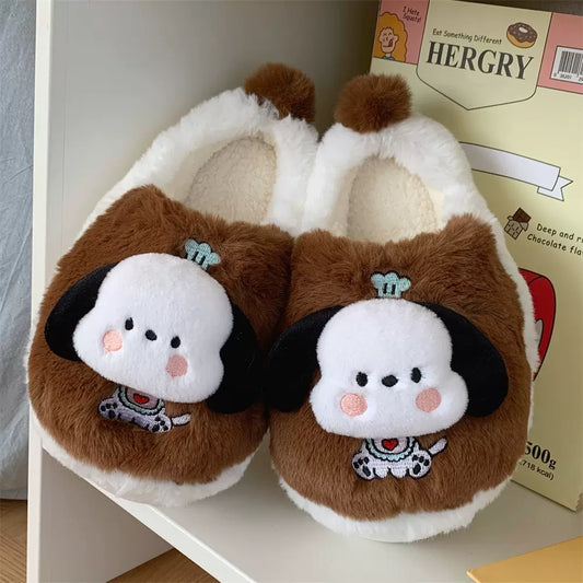 Sanrio fuzzy kawaii dog slippers home shoes