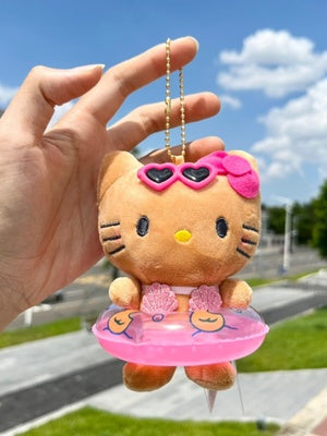 Hello Kitty Swimming Ring Plush Keychain