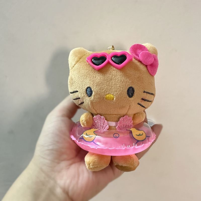 Hello Kitty Swimming Ring Plush Keychain