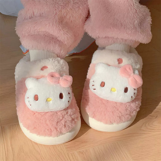 Sanrio plush fuzzy slippers home shoes