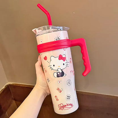 Sanrio Character Vacuum Cup  with Straw Handle 1200ml